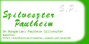 szilveszter paulheim business card